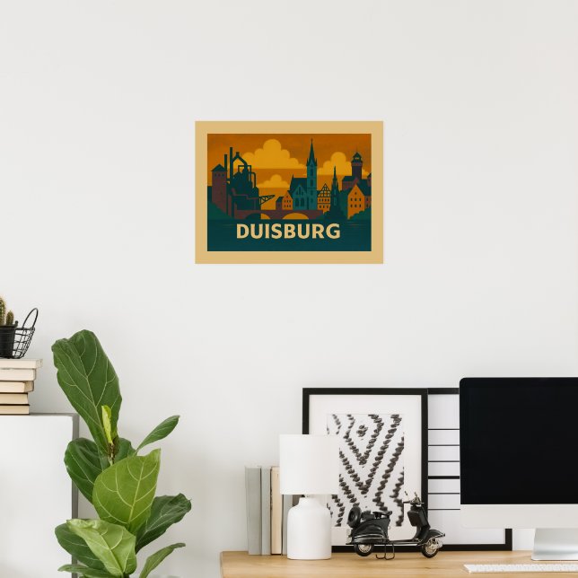 Poster Duisburgo Arte da Cidade da Alemanha (Escritório em casa)