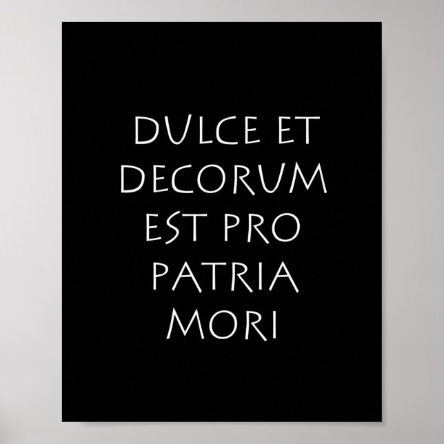 Poster Dulce et decorum est pro patria mori (Frente)