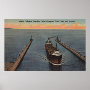 Póster Duluth, manganês - vista do navio entrando do