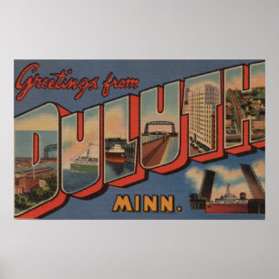 Póster Duluth, Minnesota - Large Letter Scenes