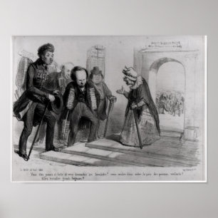 Póster Dumas, Hugo e Balzac procurando sua admissão