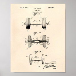 Poster Dumbbell 1928 Patent Art - Old Peper
