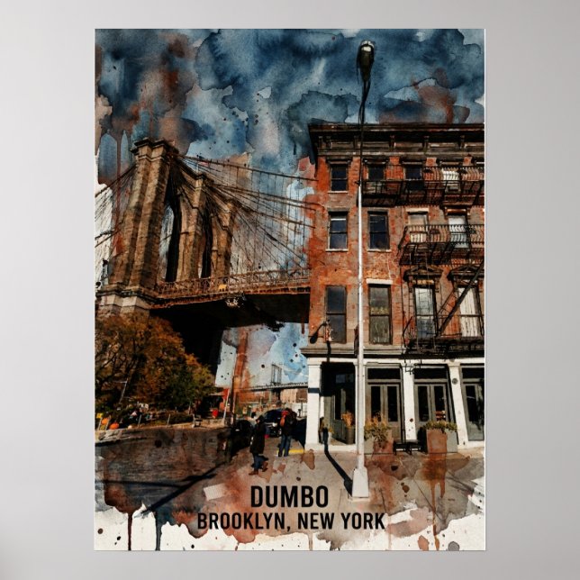 Poster DUMBO Brooklyn Nova York — Ponte Icônica (Frente)