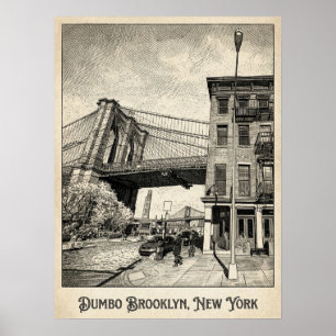 Poster DUMBO Brooklyn Nova York — Ponte Icônica