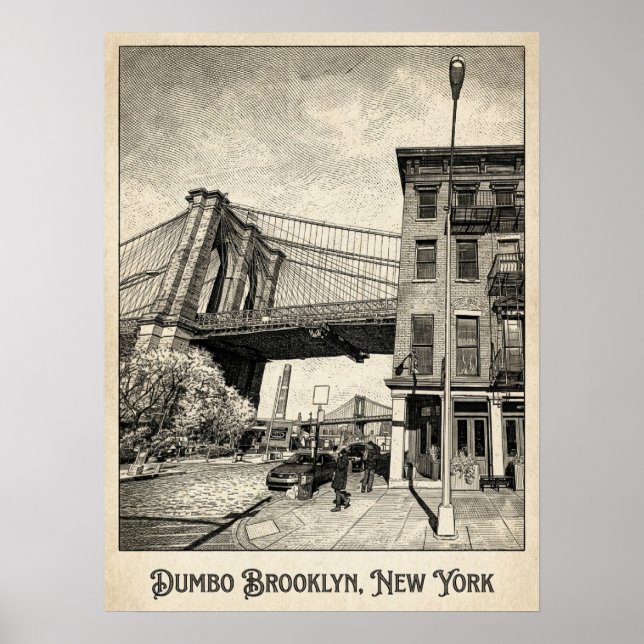Poster DUMBO Brooklyn Nova York — Ponte Icônica (Frente)