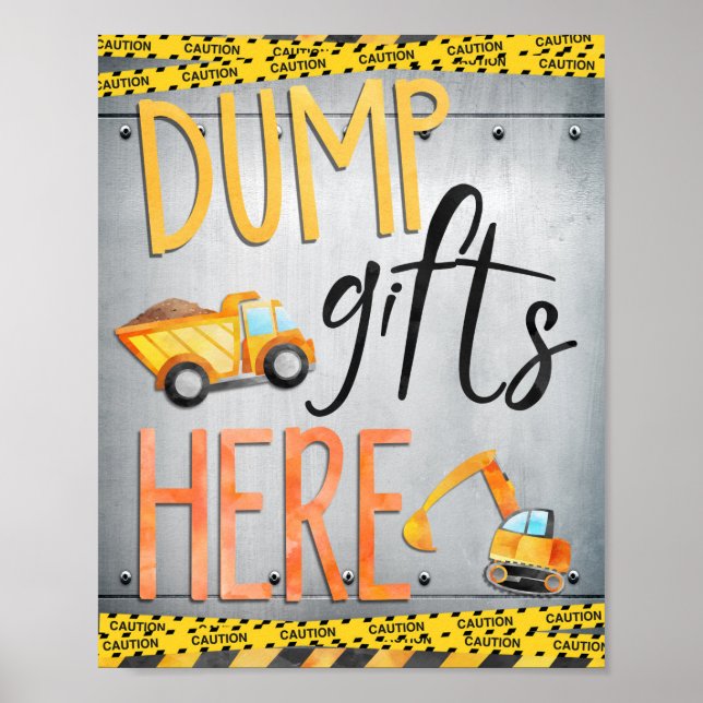 Poster Dump Gifs Here Sign | Decoração da Parte de Constr (Frente)