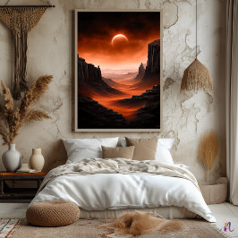 Poster Dunas Carmesim – Paisagem Monocromática Marciana