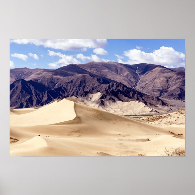 Poster Dunas de areia perto do mosteiro de Samye - Tibete (Frente)