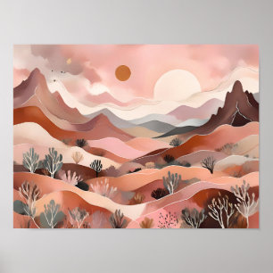 Poster Dunas do Deserto da Abstrato boêmia - Paisagem dos
