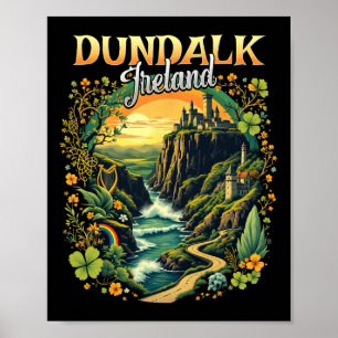 Poster Dundalk Ireland Vacation Trip Viagem Irish Souveni
