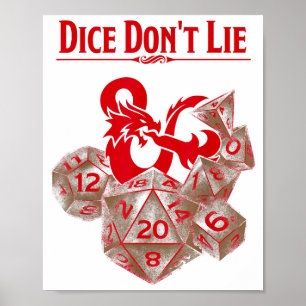 Poster Dungeons & Dragons Dados Vermelhos Não Mentem