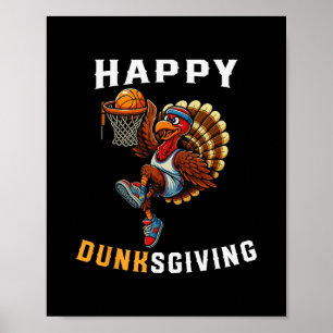Poster Dunksgiving Peru Sketll Jogador Dia de Ação de Gra