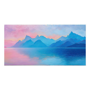 Póster "Dunlach" Largura Rosa e Azul Paisagem A