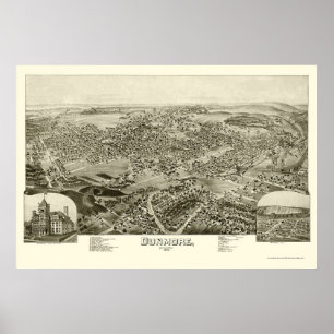 Poster Dunmore, mapa panorâmico do PA - 1892