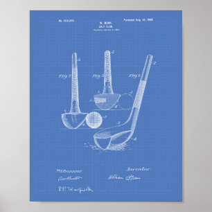 Poster Dunn Golf Club 1900 Patent Art - Blueprint