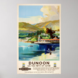 Poster Dunoon Sobre A Primeira Viagens vintage De Clyde