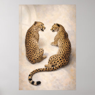 Poster Duo de Chita Impresso, Arte de Parede de Animal Ma