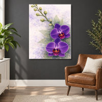 Duo de Flores de Orquídea Roxa Botânica