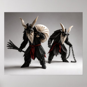 Poster Duo de Krampus em Origami