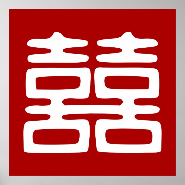 Póster Dupla Felicidade Vermelha Escura - Negrito (Frente)