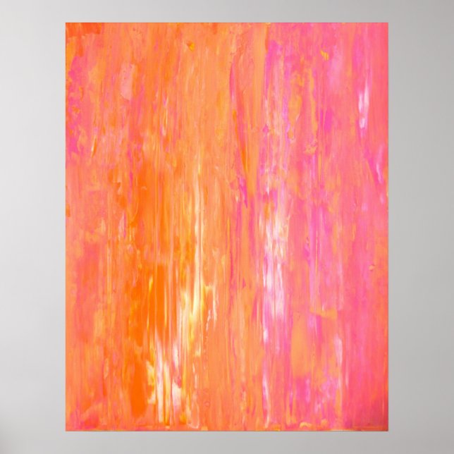 Póster 'Duplicar', cor-de-rosa e Abstrato laranja (Frente)