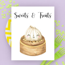 Poster Dupling chinês - doces e doces de chá de fraldas