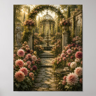 Poster Duquesa Jardim Dahlia Vintage Botânico