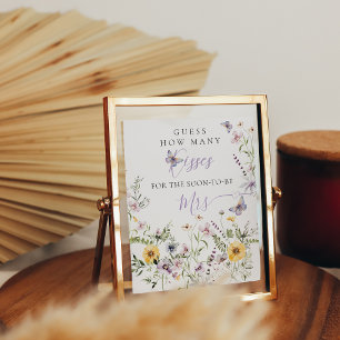 Poster Duração do Chá de panela Floral Púrpura Butterflay