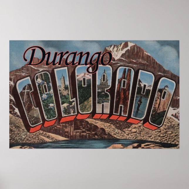 Poster Durango, Colorado - Cenas em Grande Letra (Frente)
