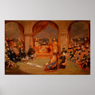 Póster Durbar em Udaipur, Rajasthan, 1855