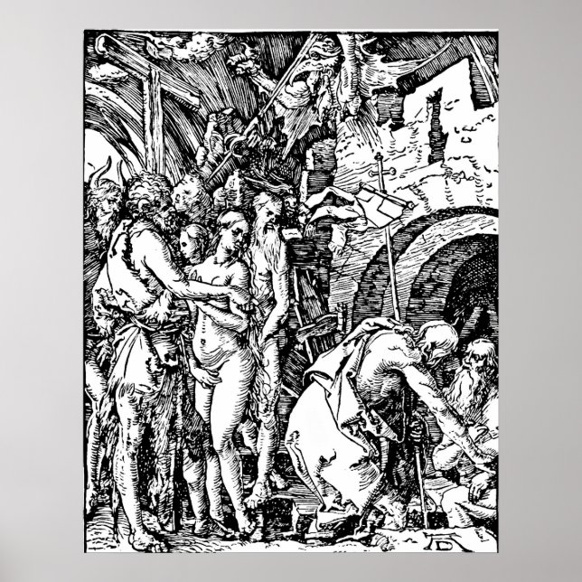 Póster Durer Etching Descent In Hell (Frente)