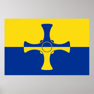 Poster Durham Flag (County of England, Reino Unido)