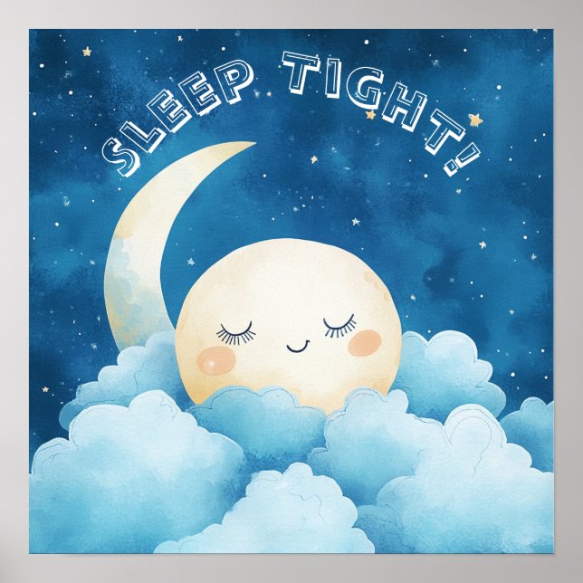 Poster Durma Bem Céu Noturno Azul (Frente)