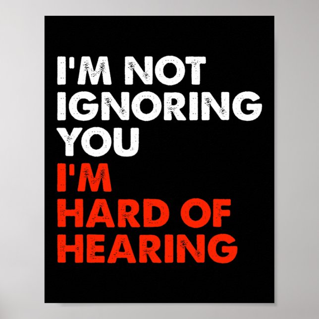 Poster Duro De Ouvir Diversão De Sinal ASL Língua Surda A (Frente)
