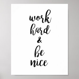 Poster Duro de trabalho e boa motivação para citação tipo
