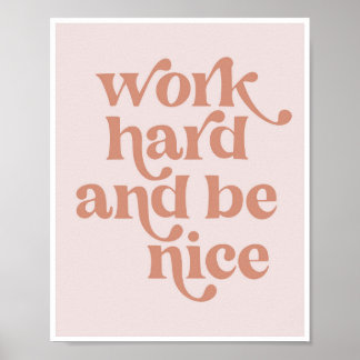Poster Duro de trabalho e fonte retrorreflectora rosa leg