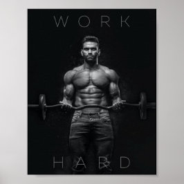 Poster Duro de trabalho | Gym Motivacional