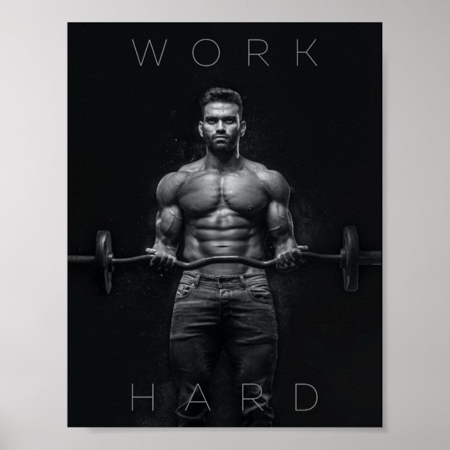 Poster Duro de trabalho | Gym Motivacional (Frente)