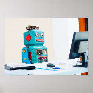 Poster Duro do Office Bot no Trabalho