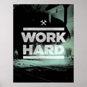 Póster Duro do trabalho