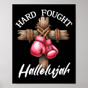 Poster Duro Lutou Hallelujah Boxando Luvas Deus Fé Jes