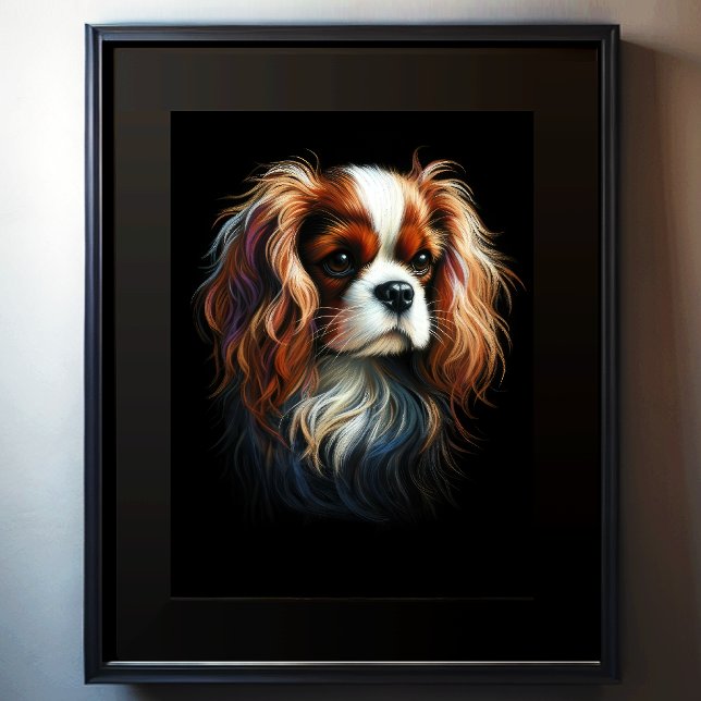 Poster Duro Pastel desenhando o rei Charles Cavalier Span (Criador carregado)