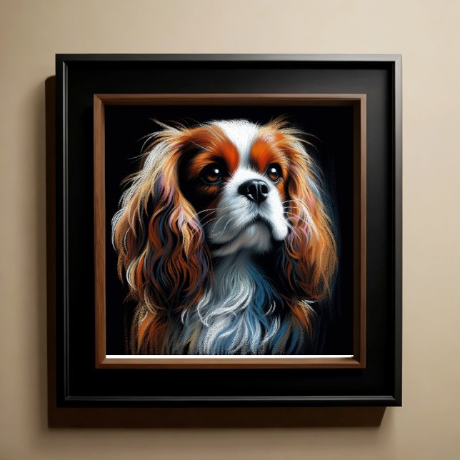 Poster Duro Pastel desenhando o rei Charles Cavalier Span (Criador carregado)