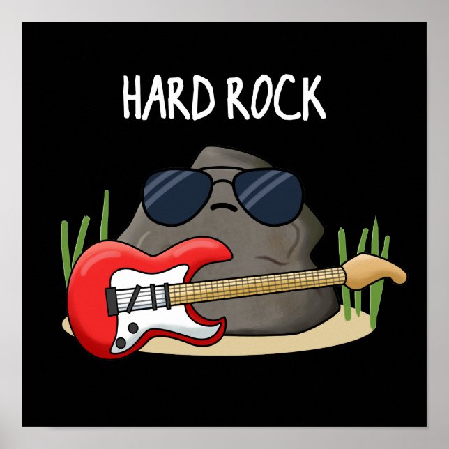 Poster Duro Rock Funny Geology Music Pun Dark BG (Frente)
