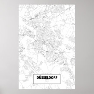 Póster Dusseldorf, Alemanha (preto no branco)