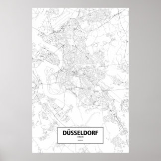 Póster Dusseldorf, Alemanha (preto no branco)