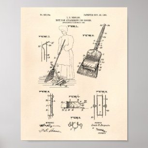 Póster Dust Pan 1905 Patent Art Old Peper
