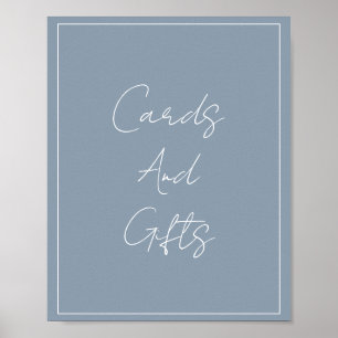 Poster Dusty Blue Elegant Chá de panela Casamento Persona