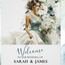 Póster Dusty Blue Eucalyptus Greenery Casamento