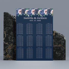 Poster Dusty Blue Marinho Champagne Casamento de Marfim